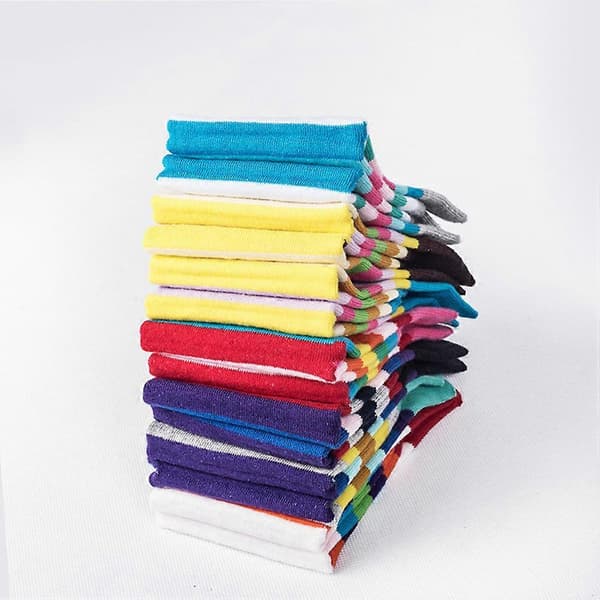 5 Varvassukat Puuvillaa Raidallinen Design Jaloille Multi Multi 24.00X8.00X0.40CM