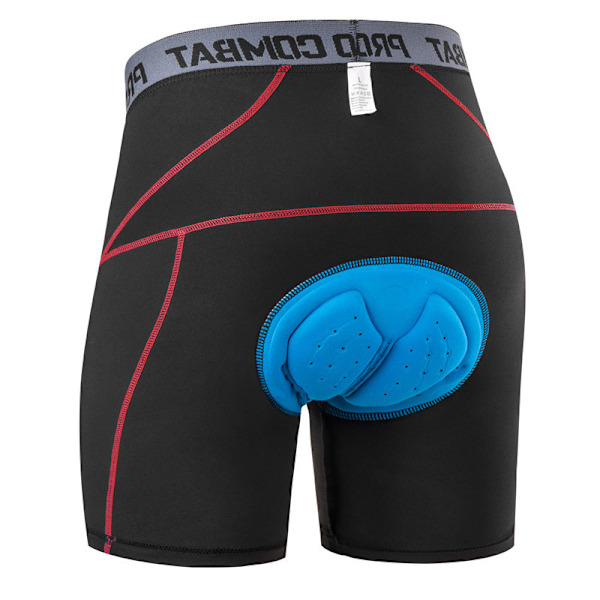 Sykkelshorts for menn 3D polstret MTB sykkelshorts pustende svart-rød Black-Red 2XL