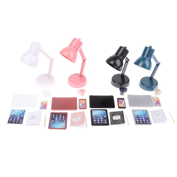 1:12 Dukkehustørrelse Mini-bærbar PC, Telefon, Tablet, Skrivebordslampe, Bok B