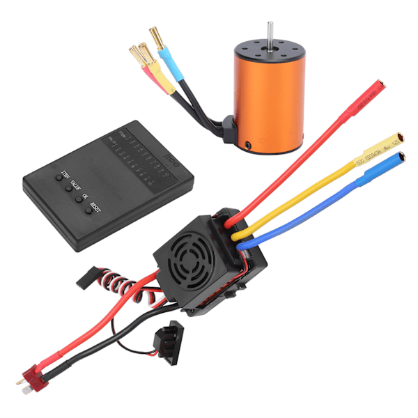 Vanntett 3650 4300KV Børsteløs Motor 60A ESC Programmeringskort Combosett for 1/8 1/10 RC Bil