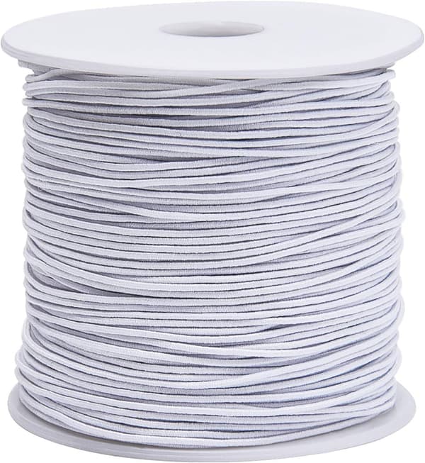 Elastisk snor for smykkelaging, elastisk tråd for perler, armbånd, håndverk 0,8 mm hvit 100 m