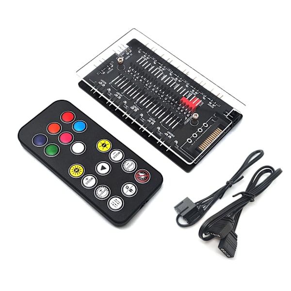 ARGB 5V 3-stifts splitterhubb PWM temperaturkontroll och synkronisering för PC-fläkt och LED-remsa fjärrkontroll