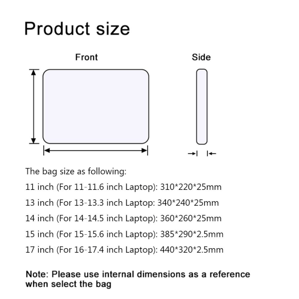 Laptopväska Sleeve Case Cover SVART FÖR 14-14.5 TUM svart black For 14-14.5 inches