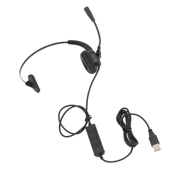 Callcenter headset USB justerbart kablet service headset med støjreducerende mikrofon til kontor