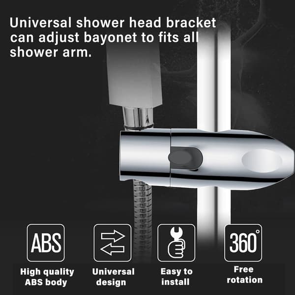 Brusehovedholder, Justerbar brusehovedholder med 1 krog, Universal, Håndbruser
