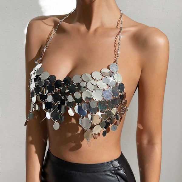 Mage-topp med halter-bh for magedans