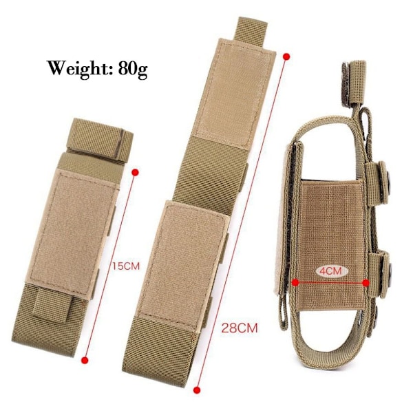 Taktisk Molle Lommelykt Holder Nylon 4 4 4 4