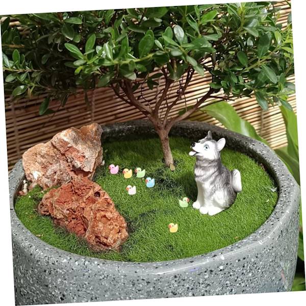 200 st Mini Små Figurer Ankor Gårdsdjur Figur Miniatyrfigurer Små Kakor Topper Blomkruka Barn Bulk Leksaker Mikro Landskap Prydnad