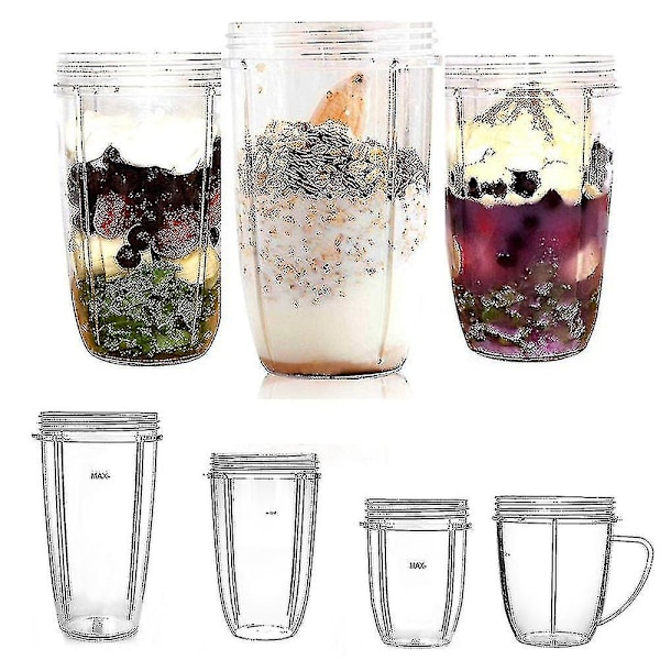 18/24/32 oz erstatningskopper for Nutribullet 600w 900w blender erstatningstilbehør 18OZ with Handle