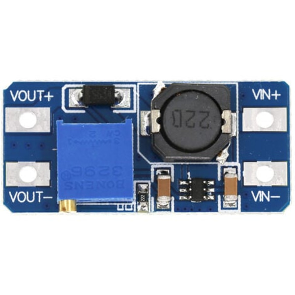2A boost-kort DC-DC boost-modul bred spänningsingång 2/24V till 5/9/12/28V justerbar 2577, med MIC-gränssnitt