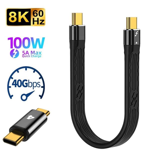 Thunderbolt 4 USB-C Kabel Typ C Datakabel 22CM KABEL 22CM[qb] 22cm Cable 22cm Cable