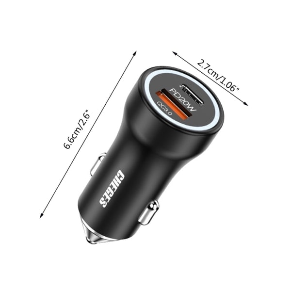 Universell PD20W Typ C QC3.0 USB-laddare Sockeladapter 12V 24V Snabbladdning för Bil Båt-Motorcykel Lastbil RV-ATV