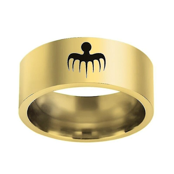 Ny Trendig James Bond 007 Spectre Ring Herrring Mode Metall Polerad Spökmönster Ring Tillbehör Fest Smycken Guld Gold 10