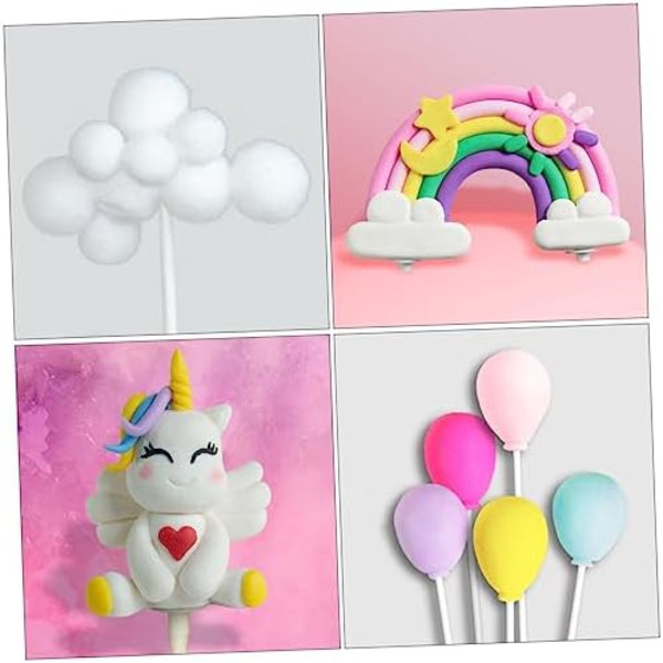1 sarja leivonta koriste ilmapallo Cupcake Topper Unicorn kakku koristeet sateenkaari kakku Topper tytöt lapset syntymäpäivä kakku Topper lapset kakku sarjakuva