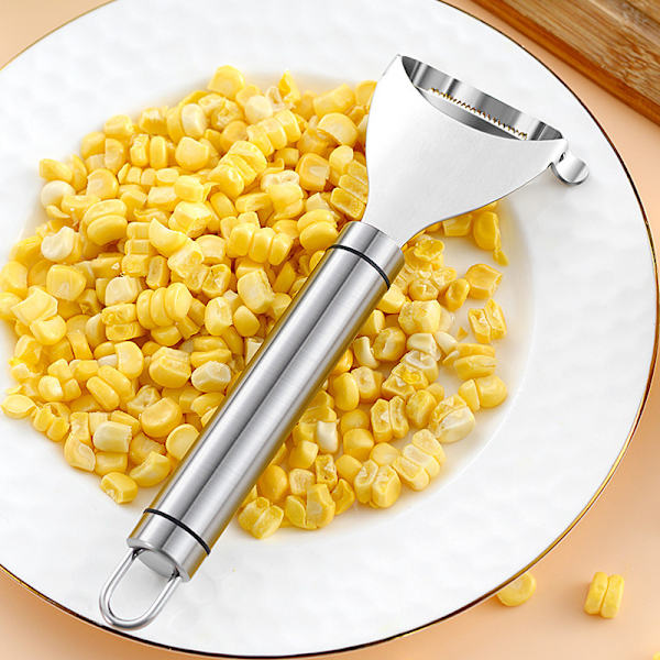 Rostfritt stål majsskalare verktyg majskärnor från kolven för att ta bort majskärnor på sekunder, bekväm köksgadget，1pc