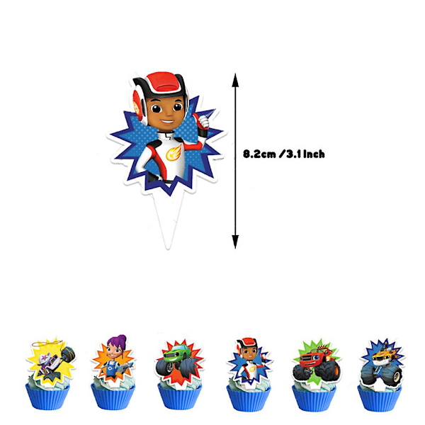 Blaze och Monstermaskinerna Födelsedagsfest Dekorationer Blaze och Monstermaskinerna Cool Cake Topper Banners Ballonger Set