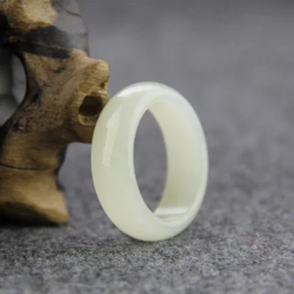 Ekte naturlig hvit jade ring menn kvinner fint smykke Xinjiang Hetian Suet Jades Stone par gifteringer gaver for D Inner diameter 16mm