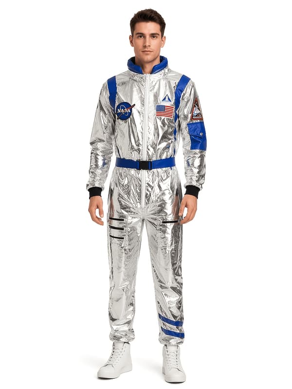 Astronaut-heldragt til voksne mænd til Halloween og karneval XL Blue