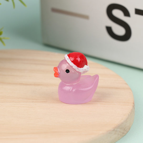 1 stk Mini Lysende Harpiks Ænder Gløder I Mørket Miniature Dekoration Purple