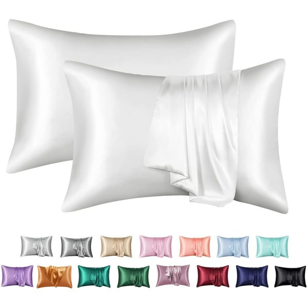 2 örngott simulering silke enfärgad örngott kuvert örngott Light grey