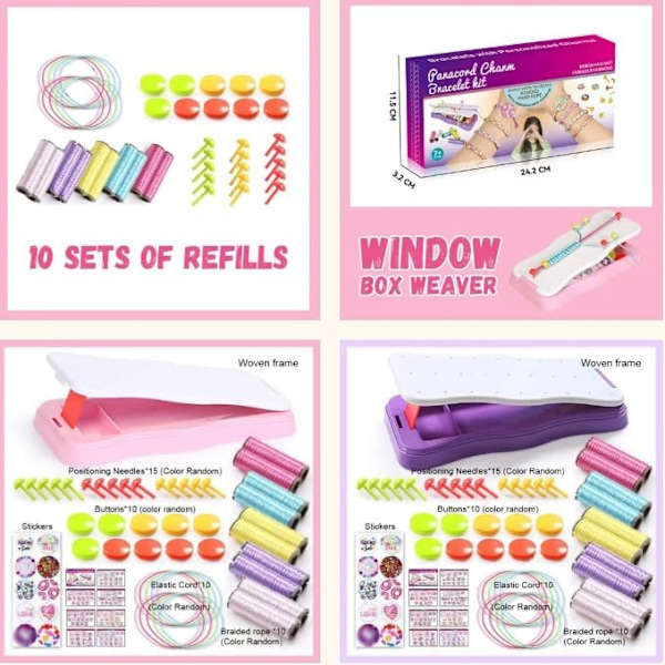 DIY Hand Rope Braider Set, Stretchy Bracelet Making Kit, Färgglad vänskapsarmband Maker, DIY Rope Bracelets, Vänner