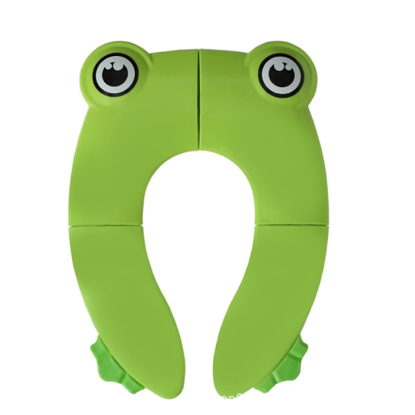 1pc Green Frog Portable Collapsible Large Non-Slip Silionce Pads Potty Training Seat for Kids Collapsible Recyclable Potty Cover for Travel