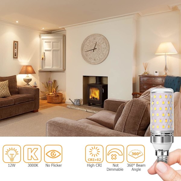 4-pack 12W E14 LED-lampor 1200LM Halogen motsvarande 100W