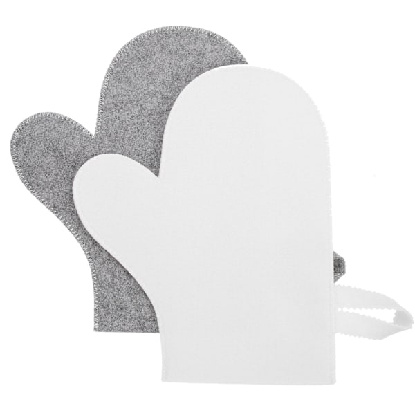 2 st badskrubbhandskar Exfolierande handskar Spa-handskar Död hudborttagare Badfilt Handskar Grå Vit29x2 Grå Vit Grey White 29x24x0.5cm