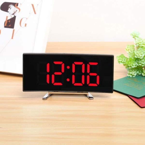 Vit kraftfull vibrerande väckarklocka, digital väckarklocka nattlampa med dubbla USB-laddning, LED-display, väckarklocka volym ljusstyrka