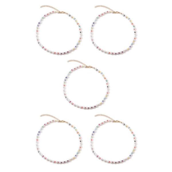 1/2/3/5 helmen kaulakoru helmillä koristeltu Choker säädettävä ketju Boho tyyppi 3 Type 3 5PCS