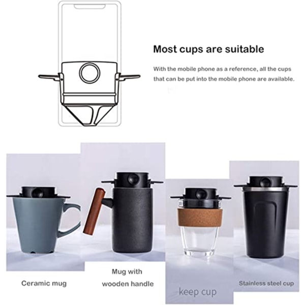 2-delt kaffedryp, kaffemaskine i rustfrit stål