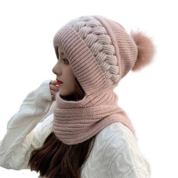 Integroitu hattu Huivi Pipo Hattu Huivi PINK Pink