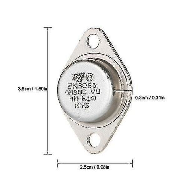 5 stk 2N3055 power NPN TO-3 metalhus 15A/ CASE