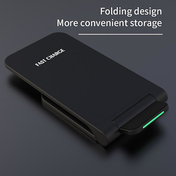 30W Trådlös Laddningsplatta för iPhone 14 13 12 11 Pro X Xs Max Xr Samsung S21 S20 Qi Snabbladdningsdocka Telefonhållare Black