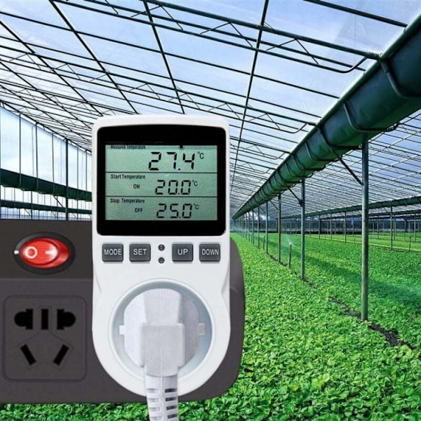 1 termostat-stikkontakt, digital timer-stikkontakt, digital programmerbar