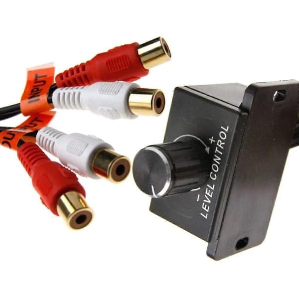 Bilstereo RCA Nivåkontroll Basknopp Volymknopp, 2CH Universal Förstärkare Sub