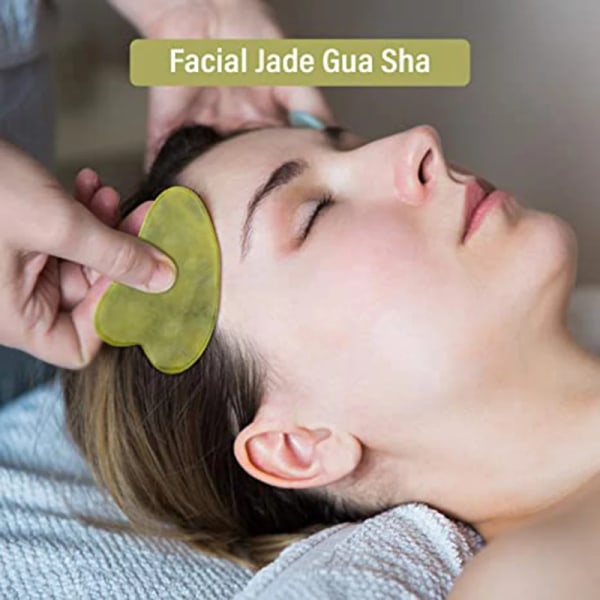 Naturlig jadesten Guasha Board Gouacheskrapa för kroppsakupunktpress SPA Akupunktur Hud Ansiktsvård Massage Anti Aging Tool
