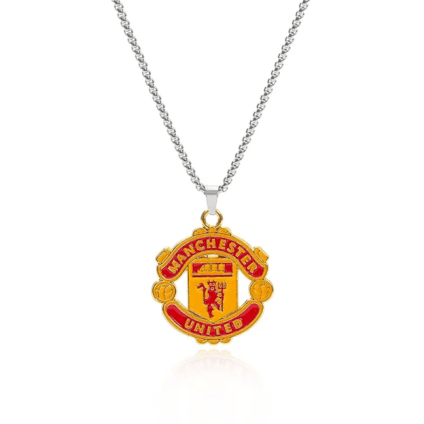 Bakad lackad vändbar halsband med orm och benkedja - Fanhalsband för fotbollsklubb, födelsedag Manchester United Football Club