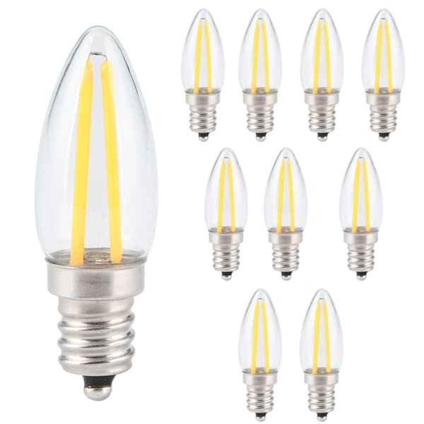 10 kpl E12 Pitkät Filamentti Pienet LED-Lamput Himmennettävä Lamppu 1,5W AC110V Kotivalaistukseen 0.1