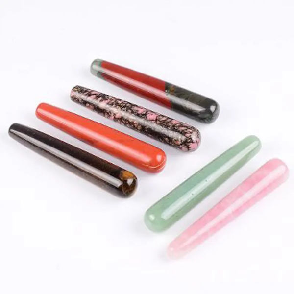 Rosenkvarts Yoni-stav Naturlig Vit Kristall Massage Stav Obsidian Yoni-stav Naturlig Sten Kroppsmassage Stav Ansiktsmassageapparat Bar