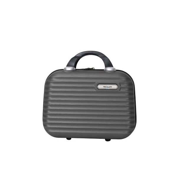 Set med medelstor resväska 65cm 4 hjul + Toalettväska med fjäder och stödben från varumärket Trolley ADC (Antracit)