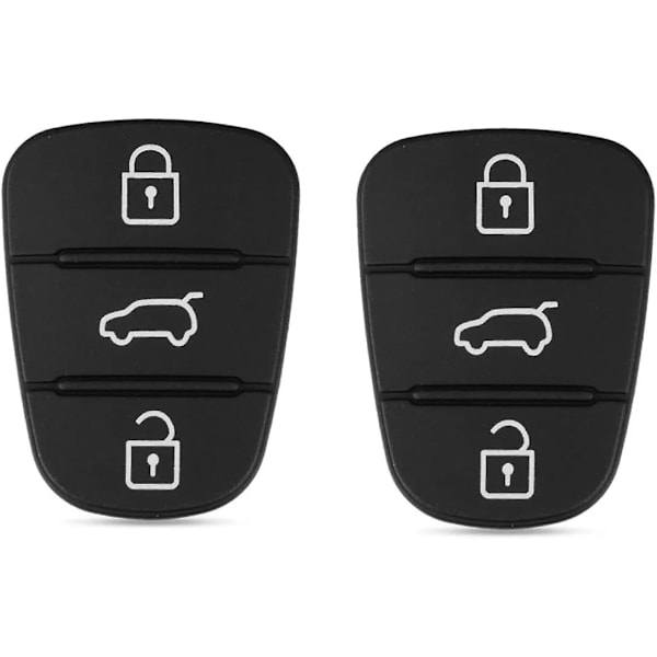 Pakke Nøgleetui Nøglering Pad Gummi Udskiftning 3 Knapper Til Hyundai IX35 I30 Accent Kia K2 K5 Rio, Bilnøgleetui Autodele