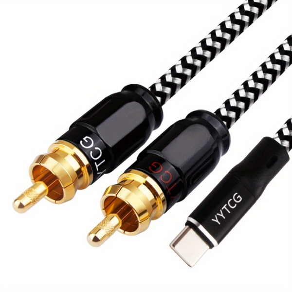 USB C RCA-ljudkabel Typ-C till 2 RCA-kabel 2rca Jack Typ C RCA-kabel för Android-högtalare Hemmabio TV 2m3m5m Typ-C till 2 RCA Type-C To 2 RCA 0.75m
