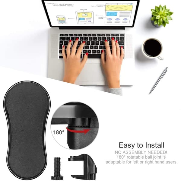 Datamaskin Armrest for Skrivebord og Stol, Robust Musearmrest, Datamaskin Skrivebord Utvider, for Hjem og Kontor