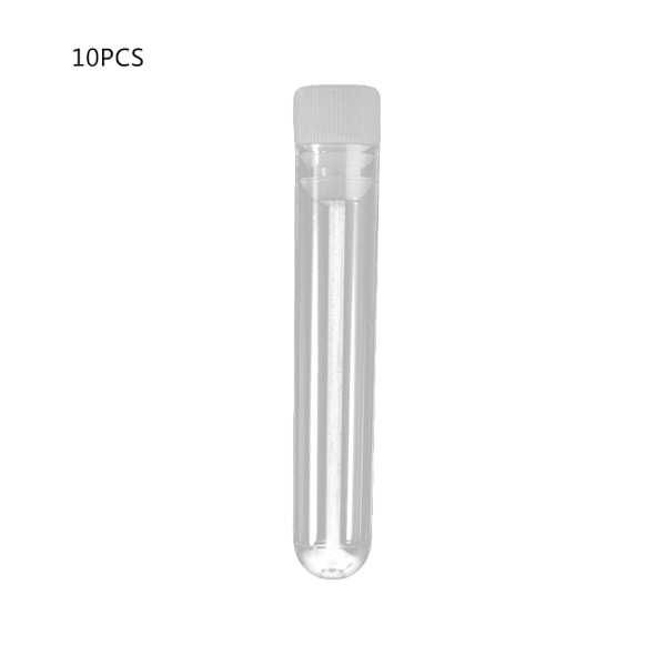 Miljøvenlige transparente reagensglas med låg 12x60 mm flaske opbevaringsbeholder reagensglas til laboratorium college 10 stk.