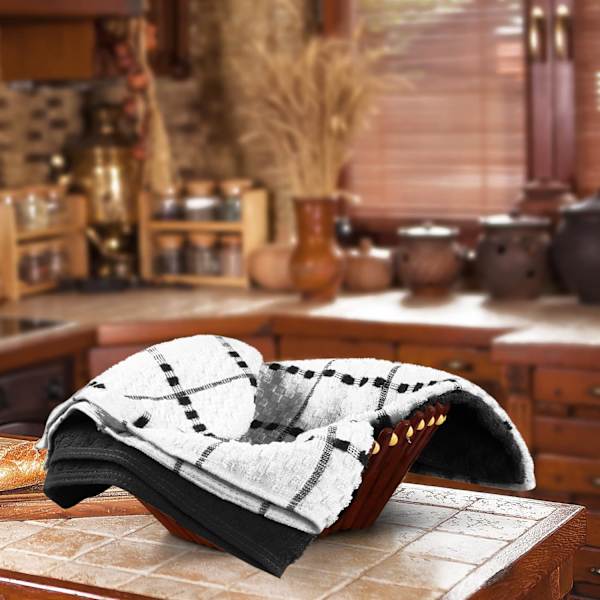 Handdukar - 12 Kökshanddukar Set - 31 x 31 cm - 100% Ringspun Bomull Supersoft och Absorberande Diskhanddukar, Te- och Barhanddukar