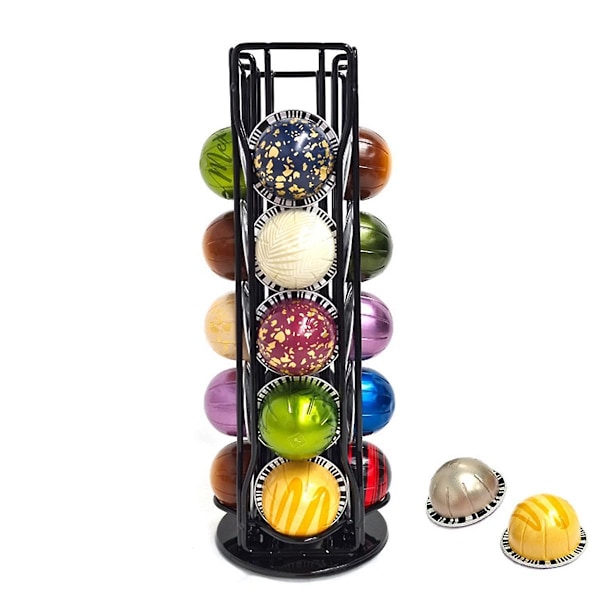 Pod til Vertuo Line Pods Displaystativ 20 kopper Organizer Hylder, A Silver