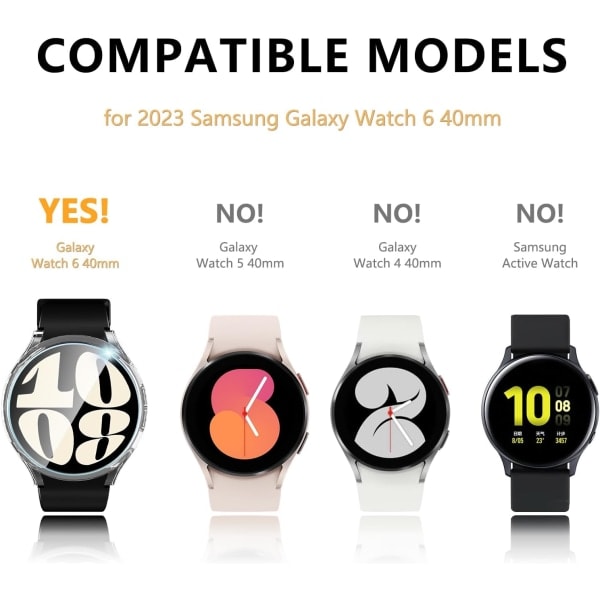 [6+8Pack] Samsung Galaxy Watch 6 40mm -kuorelle, 6 IC