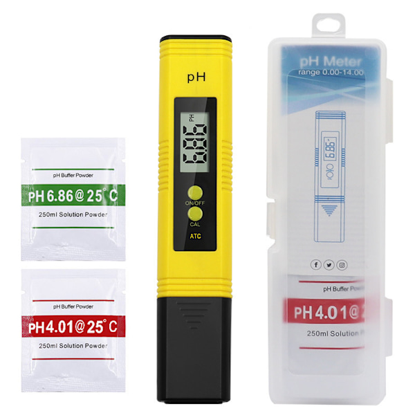 Bærbar pH-måler vand pH-test pen Yellow