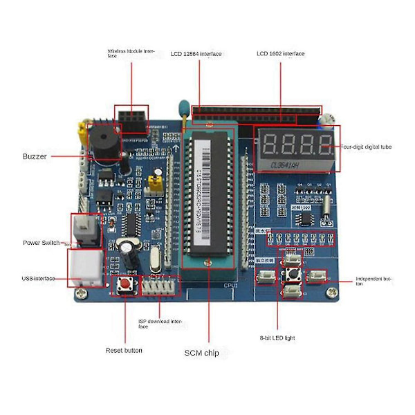 Hc6800- 51 Mikrocontroller System Læringskort Stc89c52 Udviklingskort